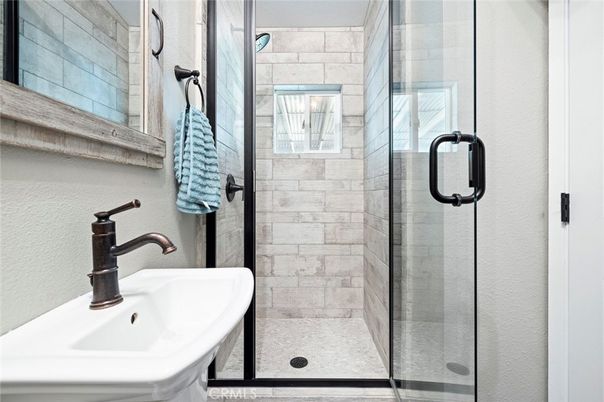 Bathroom, Glass Shower, Interior, Stone Walls