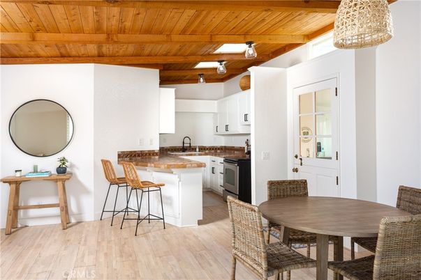 Dining room, Interior, Kitchen, Wooden Beams, Wooden Ceilings, Wood Texture Flooring