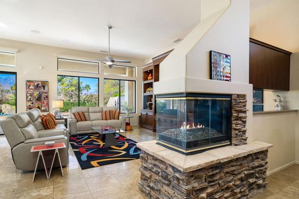 Fireplace, Interior, Living room, Recessed Lighting