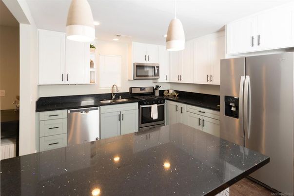Interior, Kitchen, Pendant Lights, Recessed Lighting, Stainless Steel Appliances
