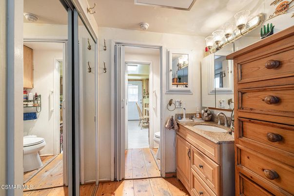 Bathroom, Dual Sink Vanities, Interior, Wood Texture Flooring