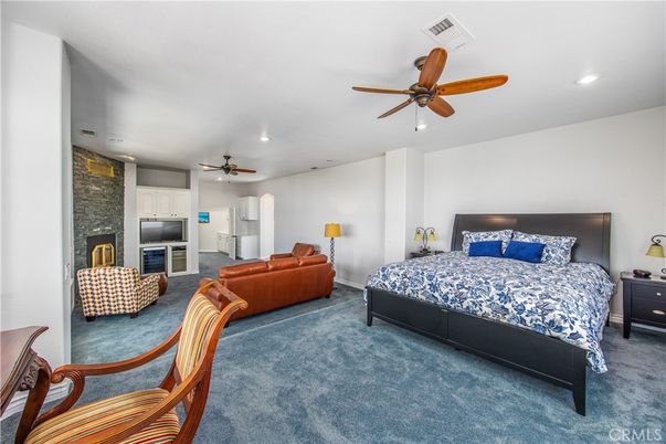 Bedroom, Fireplace, Interior, Recessed Lighting