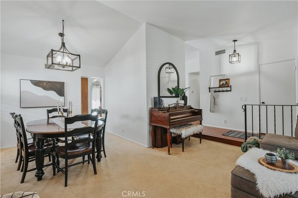 Dining room, Interior, Pendant Lights, Piano