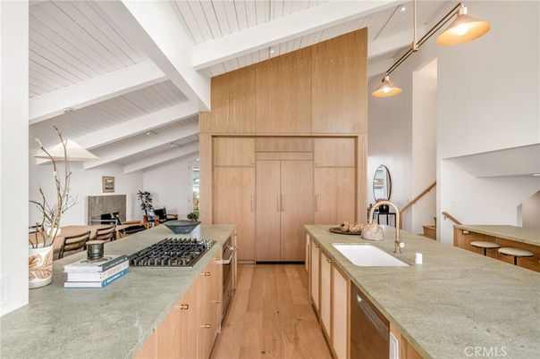 Interior, Kitchen, Pendant Lights, Wood Texture Flooring