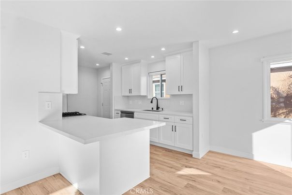 Interior, Kitchen, Recessed Lighting, Wood Texture Flooring