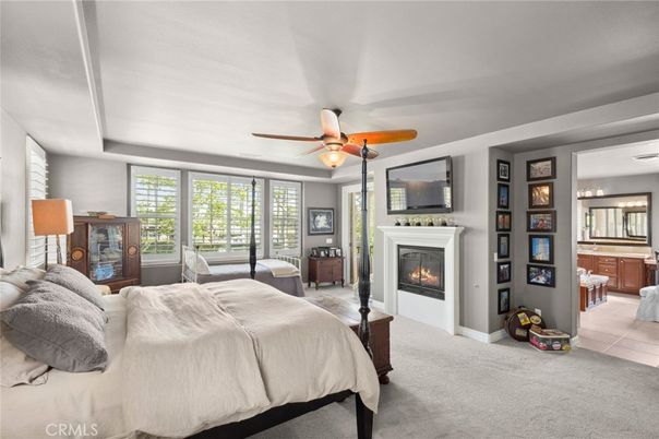 Bedroom, Fireplace, Interior