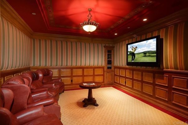 Home Theatre Room, Interior, Pendant Lights, Projection Screen, Recessed Lighting, Theatre Room