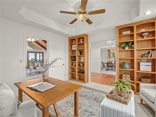 Dining room, Interior, Living room, Recessed Lighting, Wood Texture Flooring