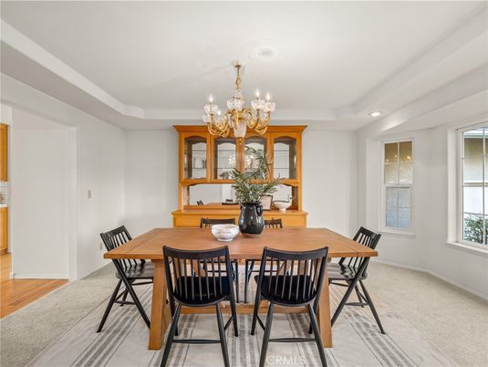 Chandelier, Dining room, Interior, Recessed Lighting, Wood Texture Flooring