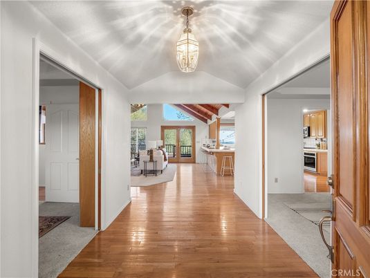 Interior, Kitchen, Pendant Lights, Wood Texture Flooring
