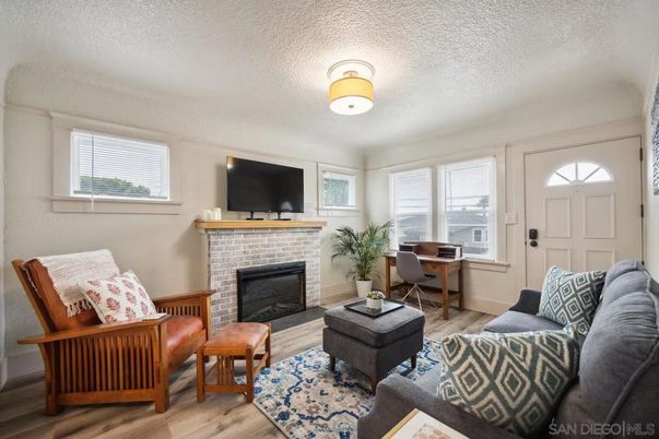 Dining room, Fireplace, Interior, Living room, Wood Texture Flooring