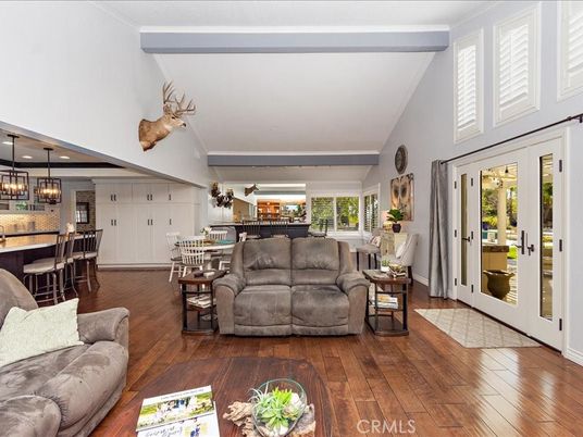 Dining room, Interior, Kitchen, Living room, Pendant Lights, Recessed Lighting, Wood Texture Flooring