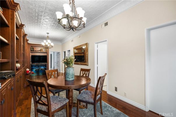 Chandelier, Dining room, Interior, Wood Texture Flooring