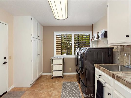 Interior, Kitchen, Tile Countertops, Washer