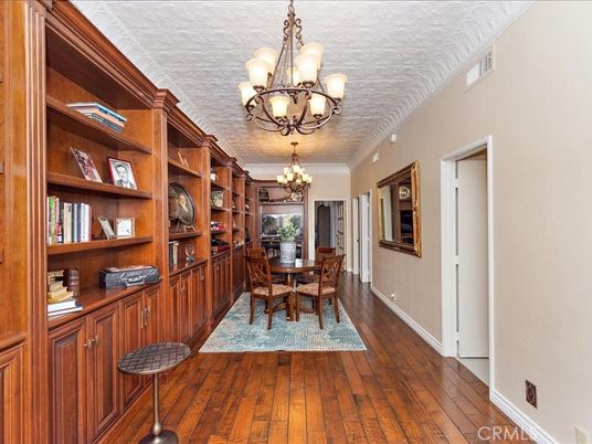 Chandelier, Dining room, Interior, Wood Texture Flooring