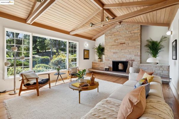 Fireplace, Interior, Living room, Stone Walls, Wooden Beams, Wooden Ceilings, Wood Texture Flooring