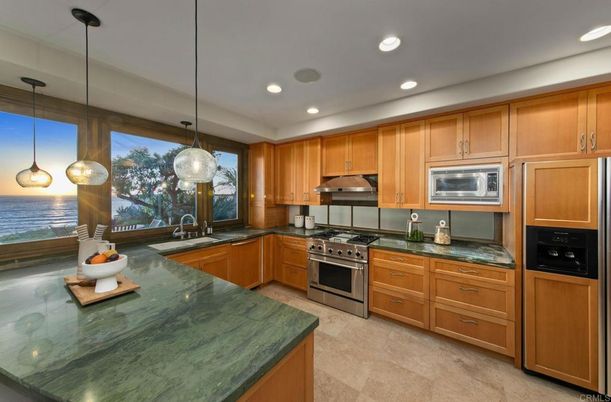 Interior, Kitchen, Pendant Lights, Recessed Lighting, Stainless Steel Appliances, Water