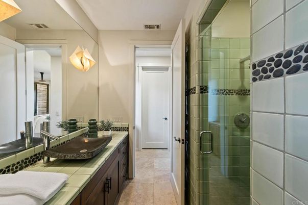 Bathroom, Glass Shower, Interior, Tile Countertops