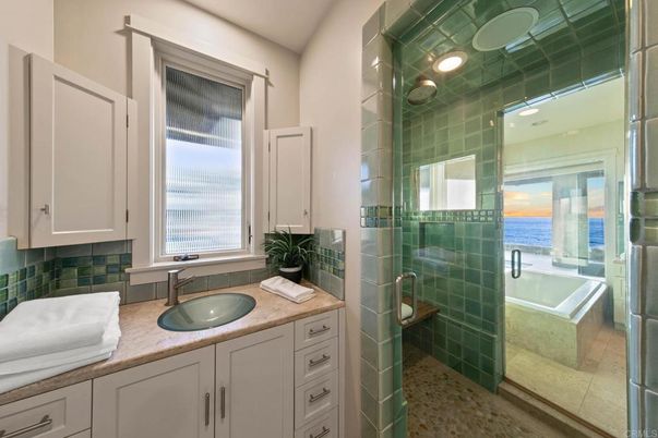 Bathroom, Glass Shower, Interior, Recessed Lighting, Water