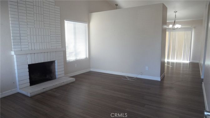 Chandelier, Empty room, Fireplace, Interior, Wood Texture Flooring