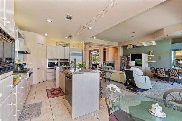 Dining room, Interior, Kitchen, Living room, Pendant Lights, Recessed Lighting, Stainless Steel Appliances