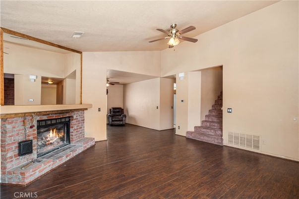 Empty room, Fireplace, Interior, Wood Texture Flooring