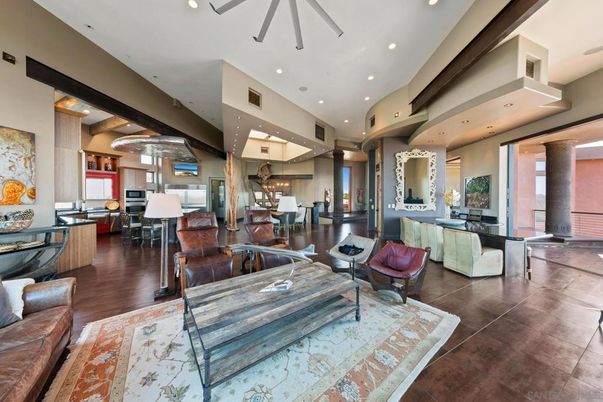 Dining room, Interior, Living room, Pendant Lights, Recessed Lighting, Wood Texture Flooring