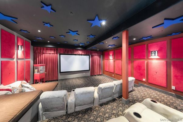 Home Theatre Room, Interior, Projection Screen, Recessed Lighting, Theatre Room