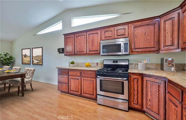 Dining room, Interior, Kitchen, Stainless Steel Appliances, Wood Texture Flooring