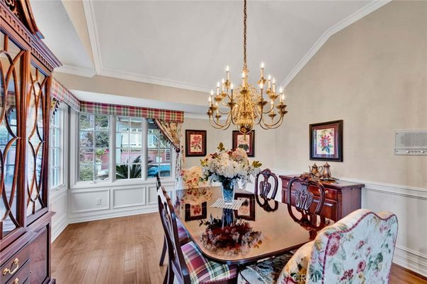 Chandelier, Dining room, Interior, Wood Texture Flooring