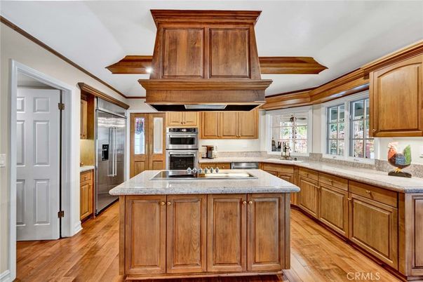 Interior, Kitchen, Stainless Steel Appliances, Wooden Beams, Wood Texture Flooring