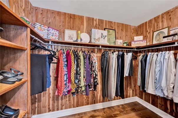 Interior, Walk-in Closets, Wood Texture Flooring, Wooden Walls