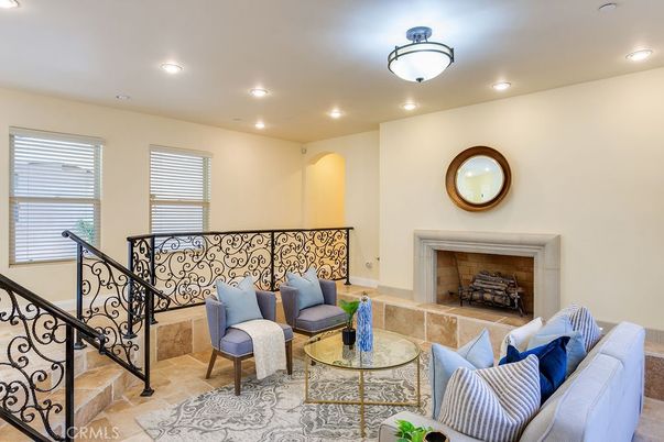 Fireplace, Interior, Living room, Recessed Lighting