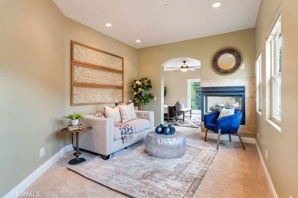 Fireplace, Interior, Living room, Recessed Lighting