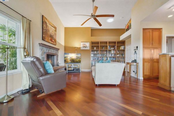 Dining room, Interior, Pendant Lights, Recessed Lighting, Wood Texture Flooring