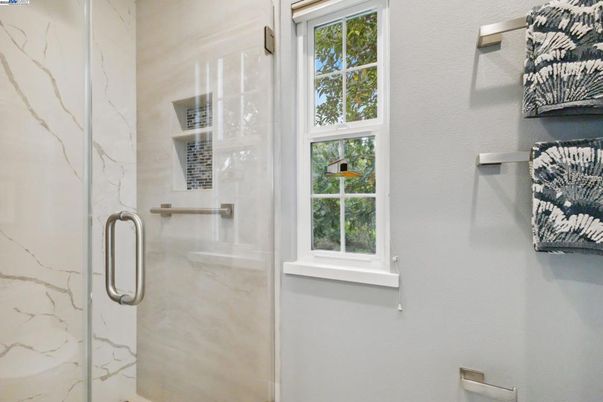 Bathroom, Glass Shower, Interior, Marble Walls