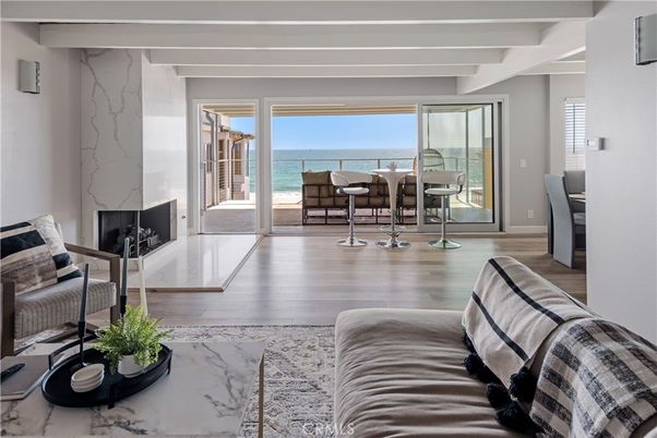 Dining room, Fireplace, Interior, Living room, Water, Wood Texture Flooring