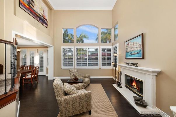 Dining room, Fireplace, Interior, Wood Texture Flooring