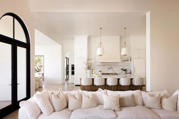 Interior, Kitchen, Living room, Pendant Lights, Stainless Steel Appliances, Wood Texture Flooring