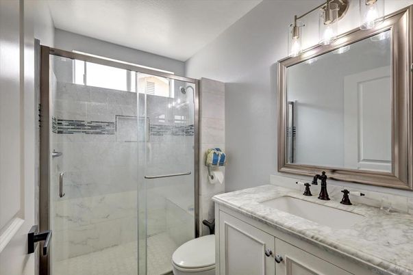 Bathroom, Glass Shower, Interior, Marble Walls
