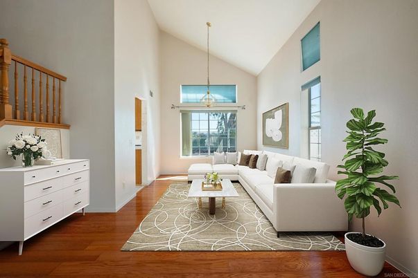 Interior, Living room, Pendant Lights, Wood Texture Flooring