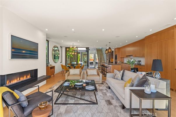 Dining room, Fireplace, Interior, Kitchen, Living room, Pendant Lights, Recessed Lighting