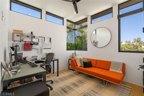 Home Office, Interior, Recessed Lighting, Wood Texture Flooring