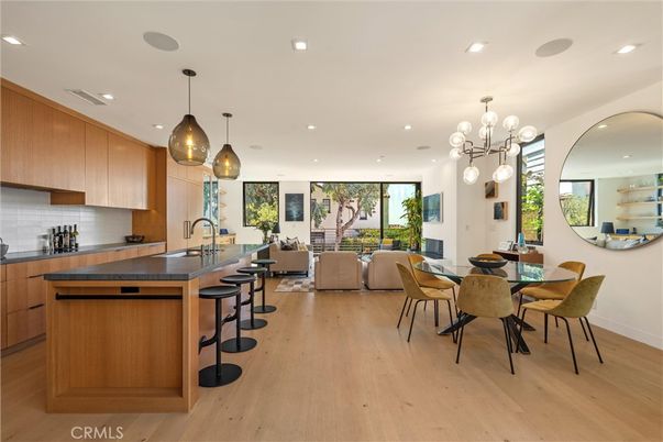 Dining room, Interior, Kitchen, Living room, Pendant Lights, Recessed Lighting, Wood Texture Flooring