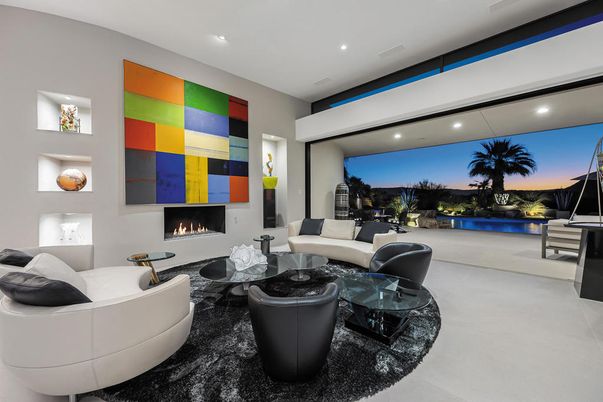 Fireplace, Interior, Living room, Recessed Lighting