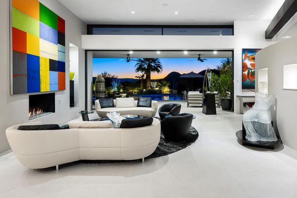 Fireplace, Interior, Living room, Recessed Lighting