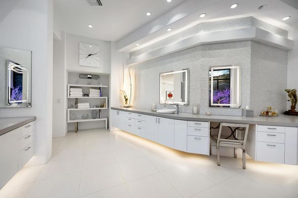 Bathroom, Dual Sink Vanities, Interior, Recessed Lighting
