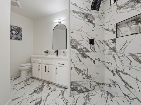 Bathroom, Dual Sink Vanities, Interior, Marble, Marble Walls