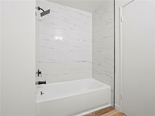 Bathroom, Interior, Marble Walls, Wood Texture Flooring