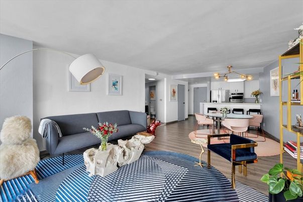 Dining room, Interior, Kitchen, Living room, Stainless Steel Appliances, Wood Texture Flooring